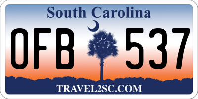 SC license plate OFB537