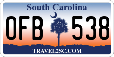 SC license plate OFB538