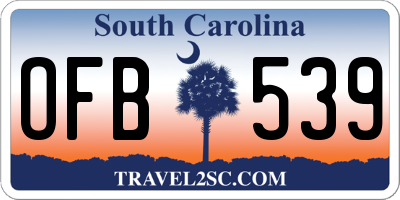 SC license plate OFB539