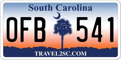 SC license plate OFB541