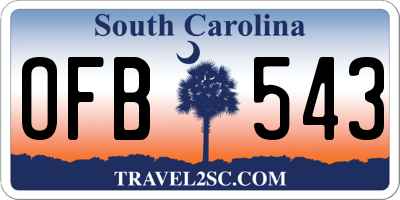 SC license plate OFB543