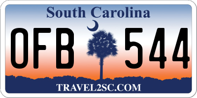 SC license plate OFB544