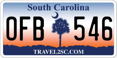 SC license plate OFB546