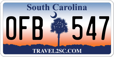 SC license plate OFB547