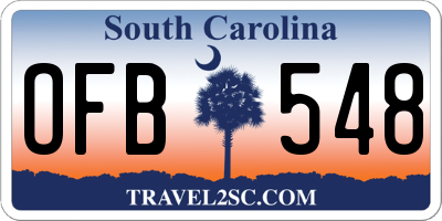 SC license plate OFB548