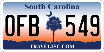 SC license plate OFB549