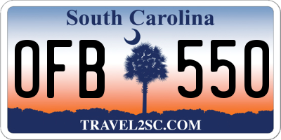 SC license plate OFB550