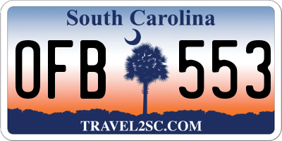 SC license plate OFB553