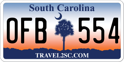 SC license plate OFB554