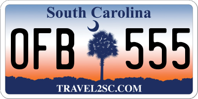 SC license plate OFB555