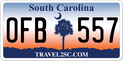 SC license plate OFB557