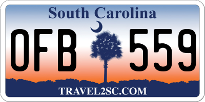 SC license plate OFB559