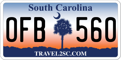 SC license plate OFB560