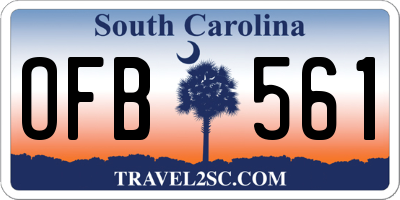 SC license plate OFB561