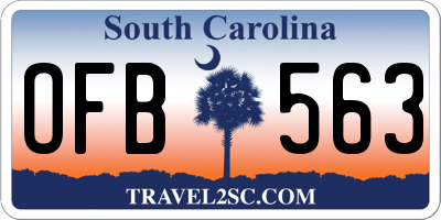 SC license plate OFB563