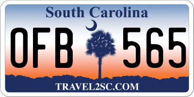 SC license plate OFB565
