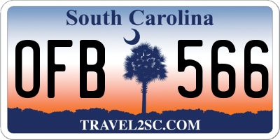 SC license plate OFB566
