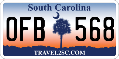 SC license plate OFB568