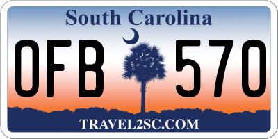 SC license plate OFB570