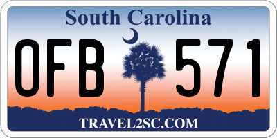 SC license plate OFB571