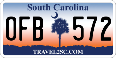 SC license plate OFB572