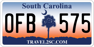 SC license plate OFB575