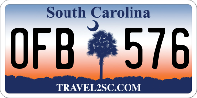 SC license plate OFB576