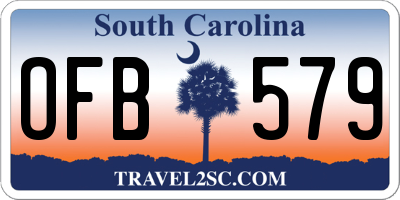 SC license plate OFB579