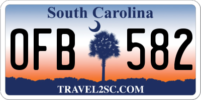 SC license plate OFB582