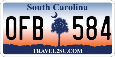 SC license plate OFB584