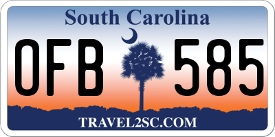 SC license plate OFB585