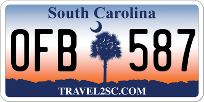 SC license plate OFB587