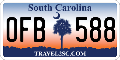 SC license plate OFB588