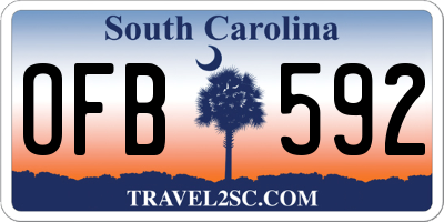 SC license plate OFB592