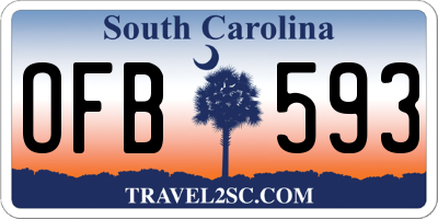 SC license plate OFB593