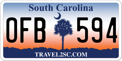 SC license plate OFB594