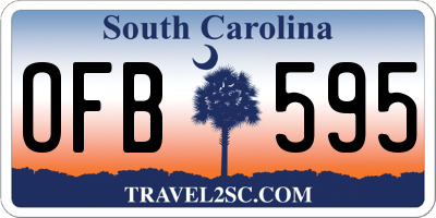 SC license plate OFB595