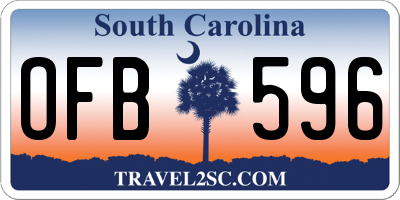 SC license plate OFB596