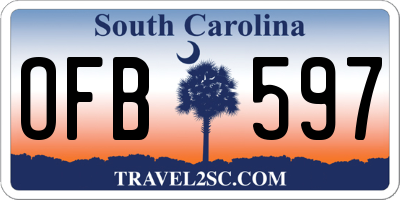 SC license plate OFB597