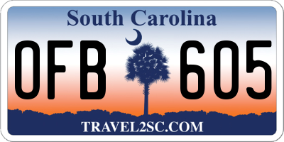 SC license plate OFB605