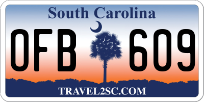SC license plate OFB609