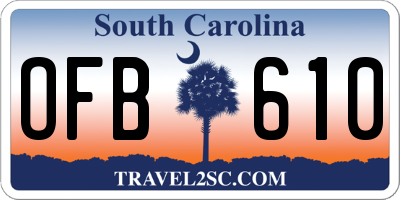 SC license plate OFB610