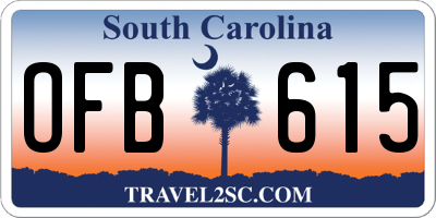 SC license plate OFB615
