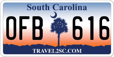 SC license plate OFB616