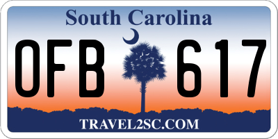 SC license plate OFB617