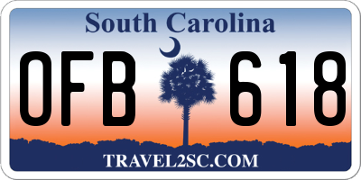 SC license plate OFB618