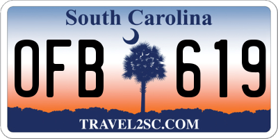 SC license plate OFB619