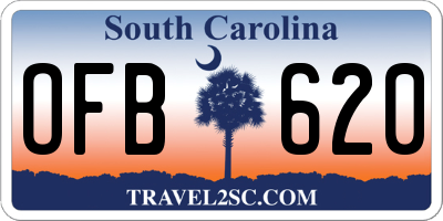 SC license plate OFB620