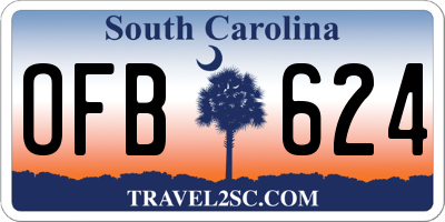 SC license plate OFB624