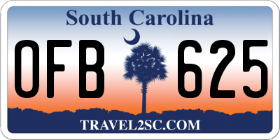 SC license plate OFB625